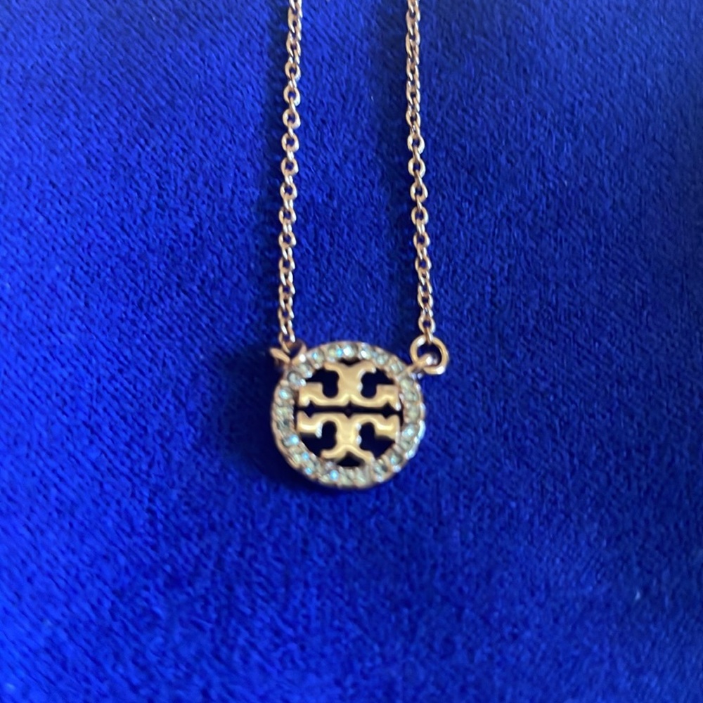 Tory Burch Rose Gold Dainty Pendant Necklace